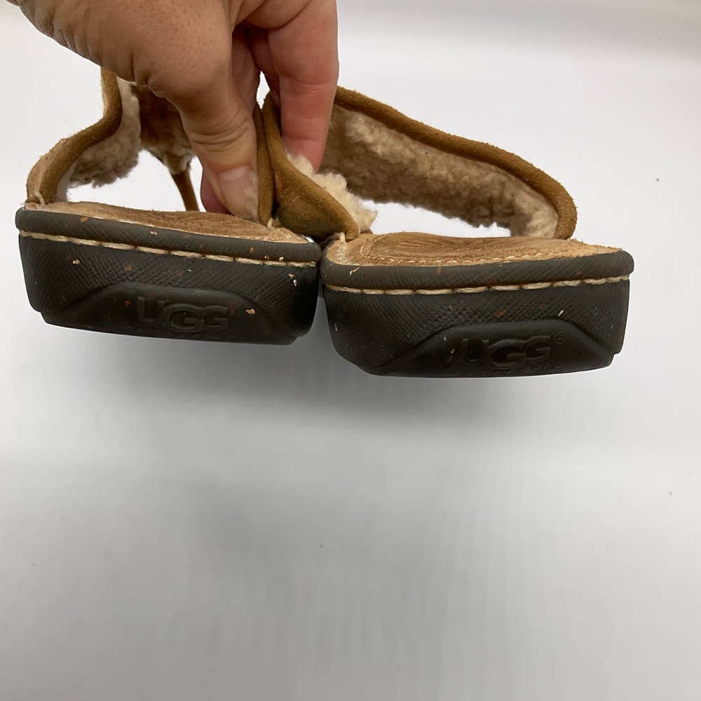 UGG SLIDE LEATHER FLEECED SANDALS - Picture 2 of 6